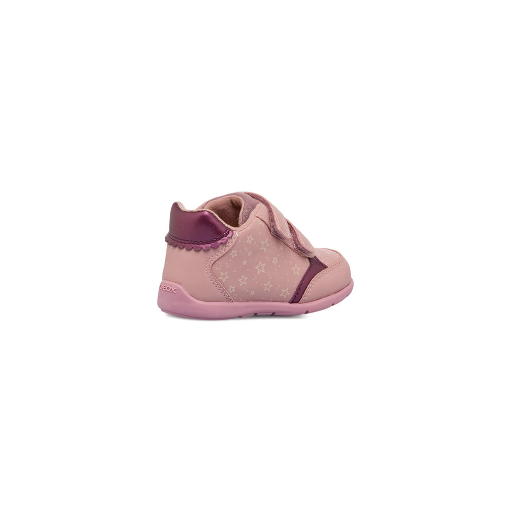 Sneakers primi passi bamina rosa con chiusura strappi e logo Geox