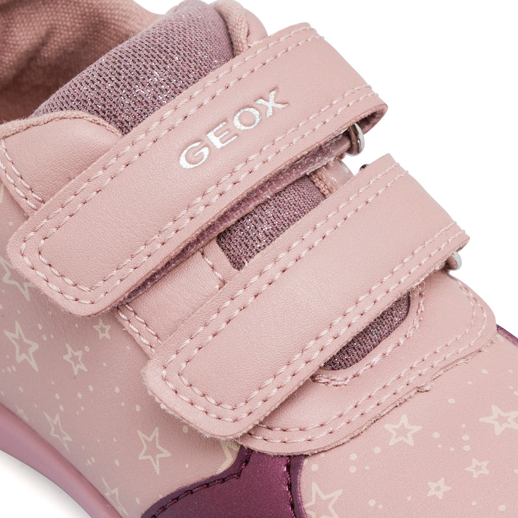 Sneakers primi passi bamina rosa con chiusura strappi e logo Geox