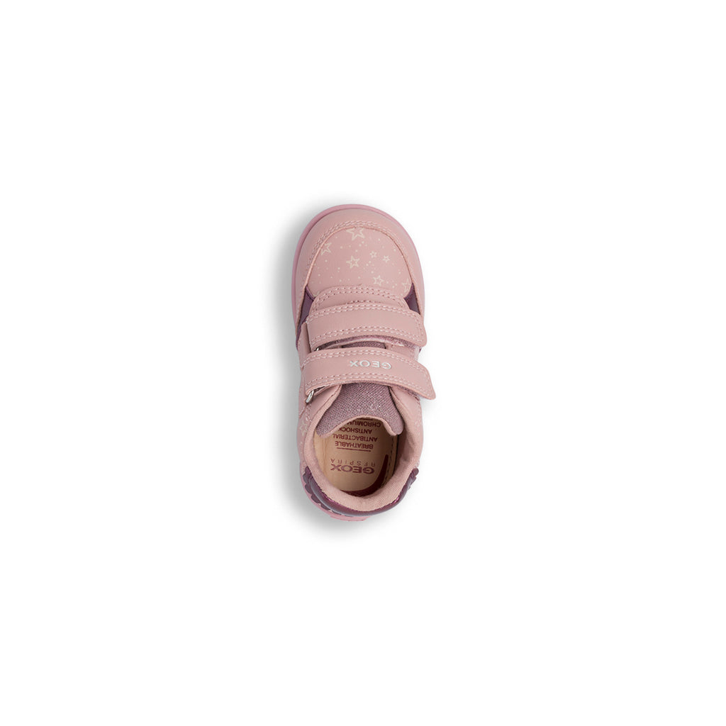 Sneakers primi passi bamina rosa con chiusura strappi e logo Geox