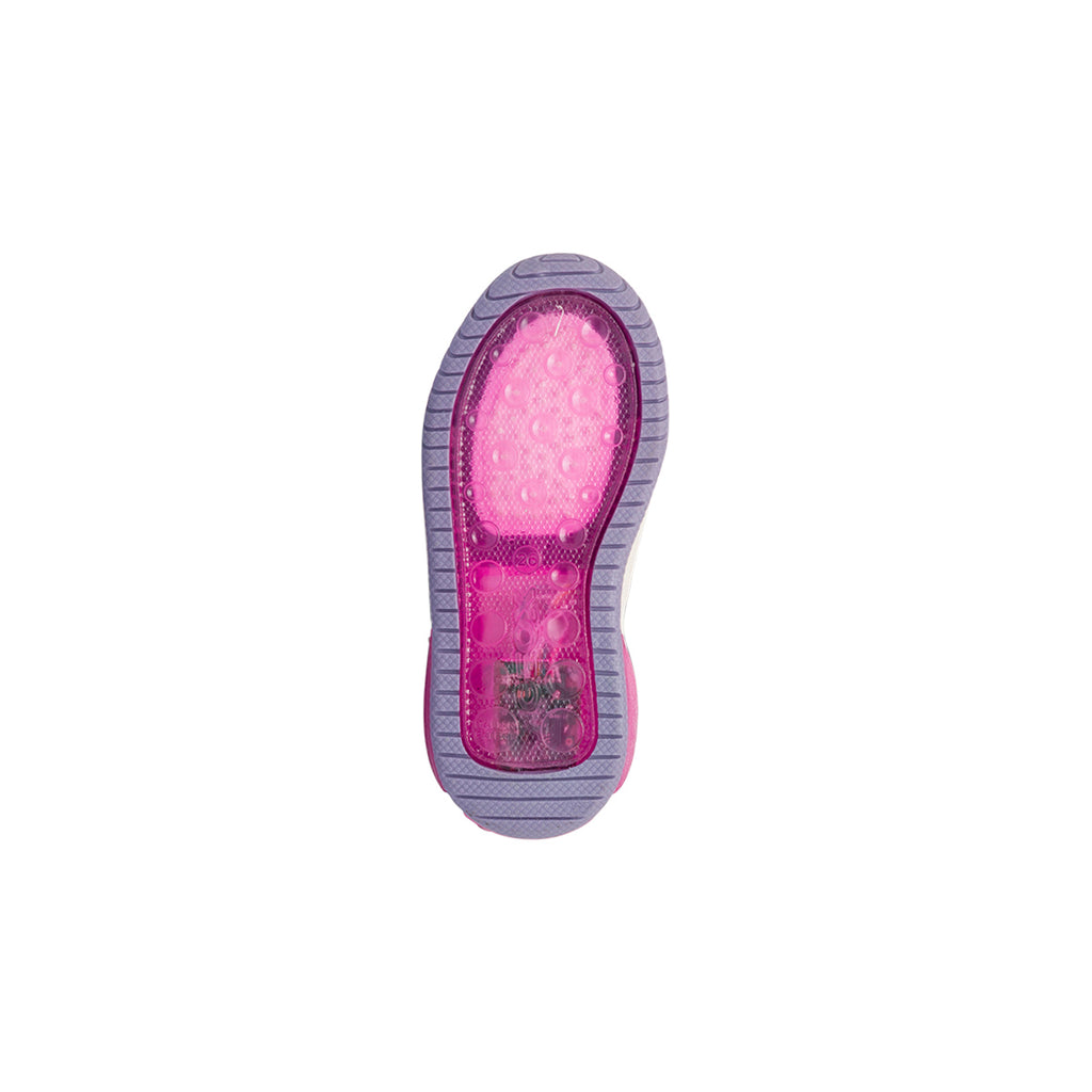 Sneakers alte traspiranti da bambina blu navy con luci e stampe Geox