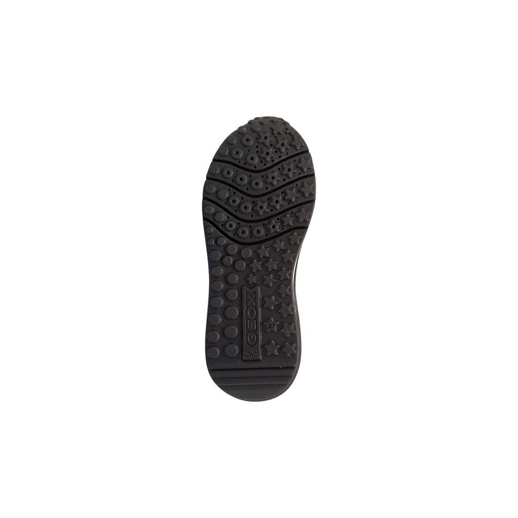 Sneakers traspiranti da bambina nere con dettagli lucidi Geox