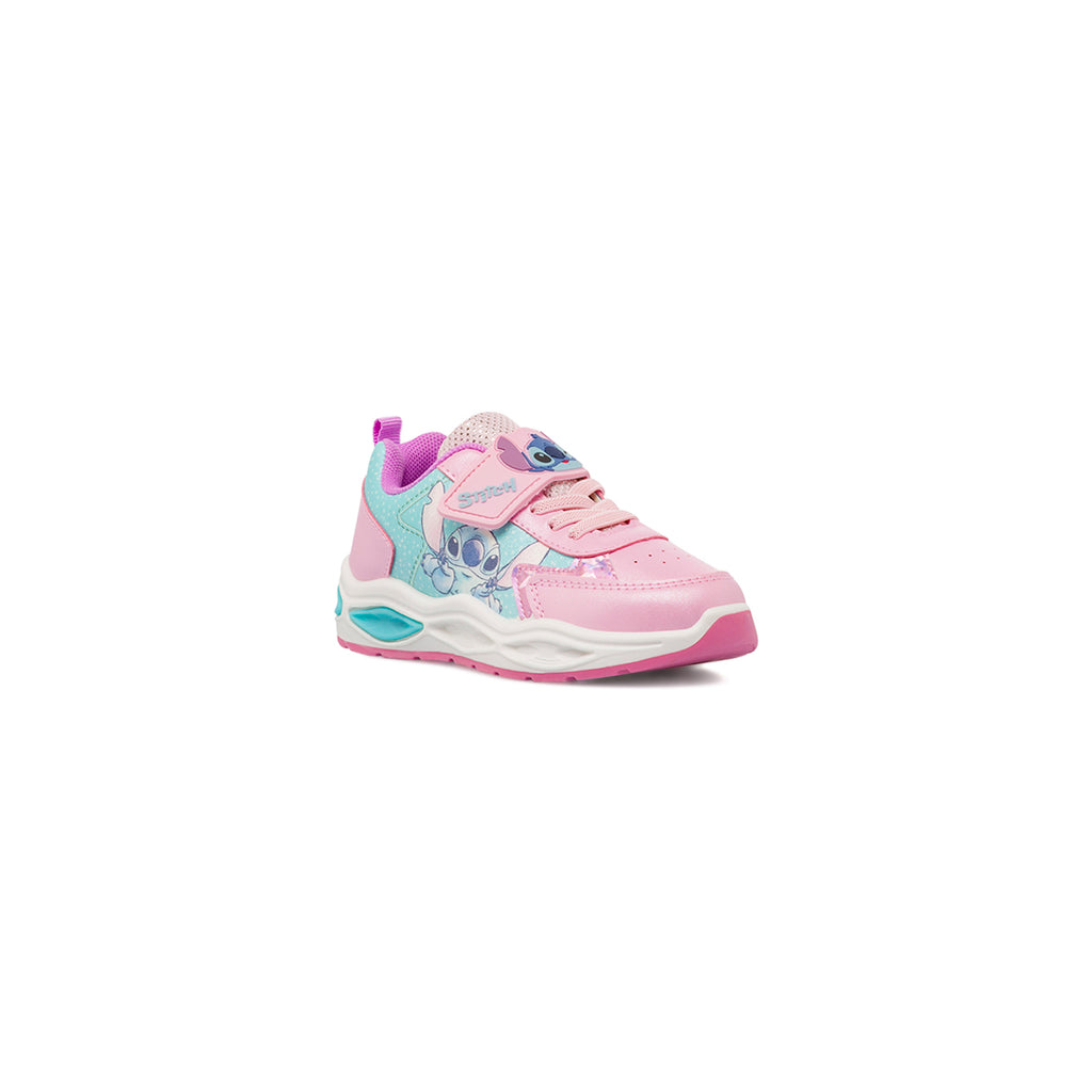 Sneakers rosa e azzurre da Bambina con Luci e patch Stitch