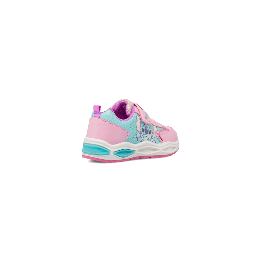 Sneakers rosa e azzurre da Bambina con Luci e patch Stitch