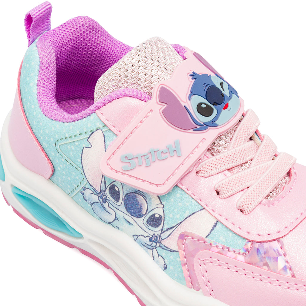 Sneakers rosa e azzurre da Bambina con Luci e patch Stitch
