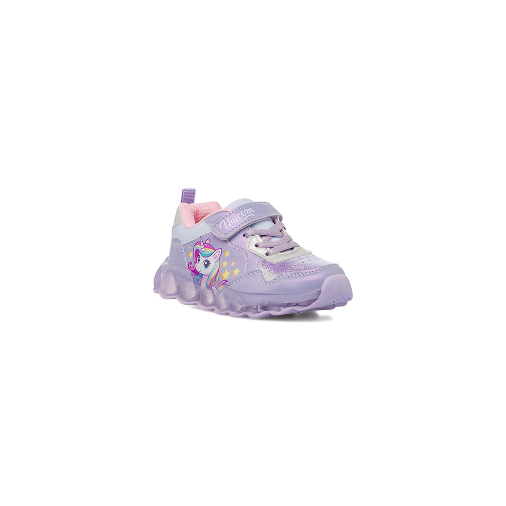 Sneakers con luci e strappo lilla da Bambina Unicorno