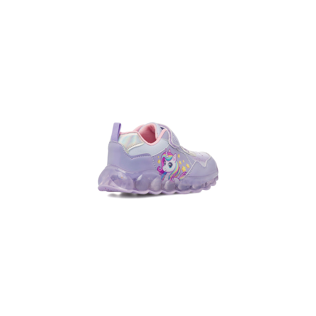 Sneakers con luci e strappo lilla da Bambina Unicorno