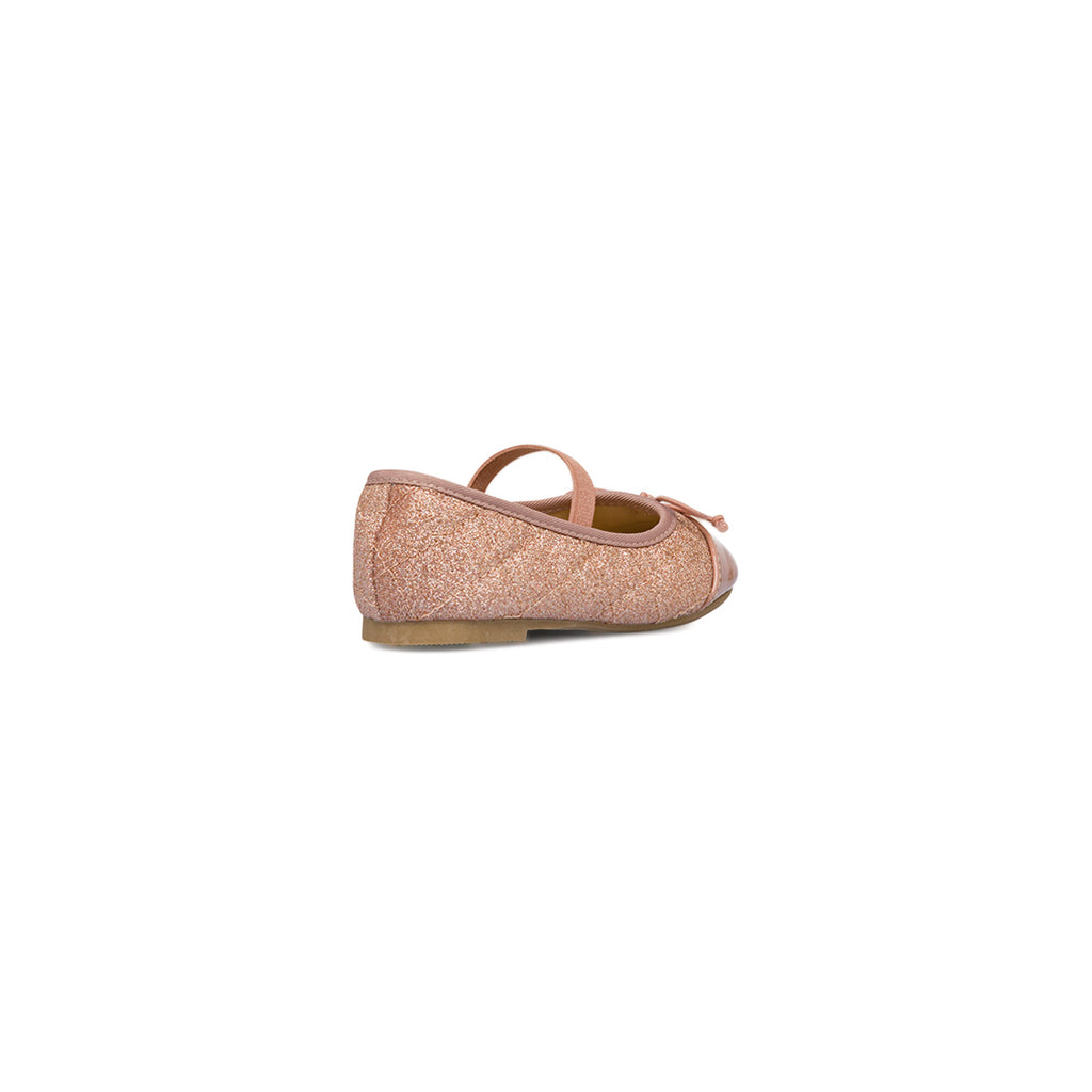 Ballerine glitter rosa da bambina con fiocco Le Scarpe di Alice