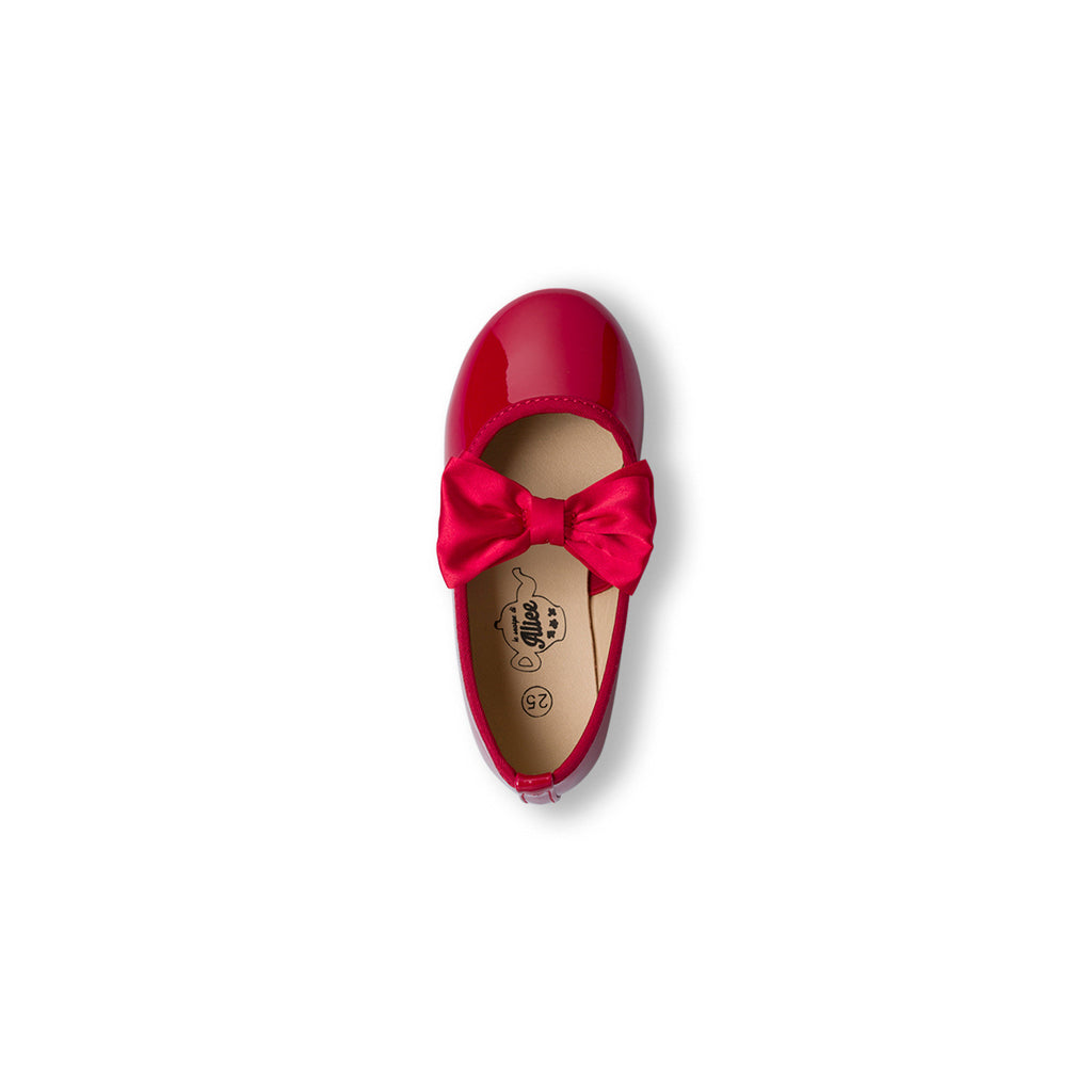 Ballerine in vernice rosse da bambina con fiocco Le Scarpe di Alice