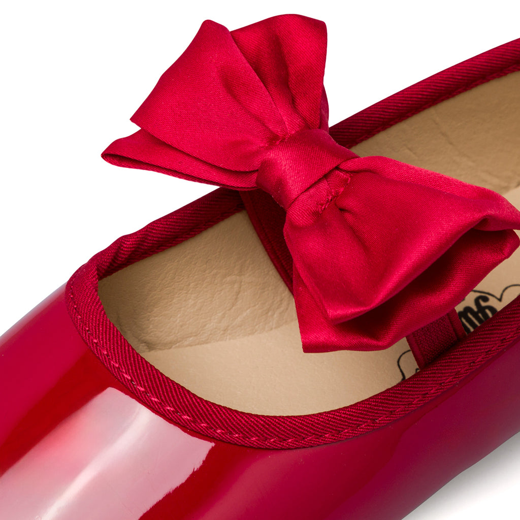 Ballerine in vernice rosse da bambina con fiocco Le Scarpe di Alice