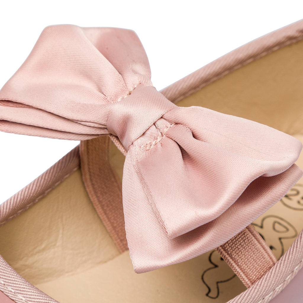 Ballerine in vernice color nude da bambina con fiocco Le Scarpe di Alice