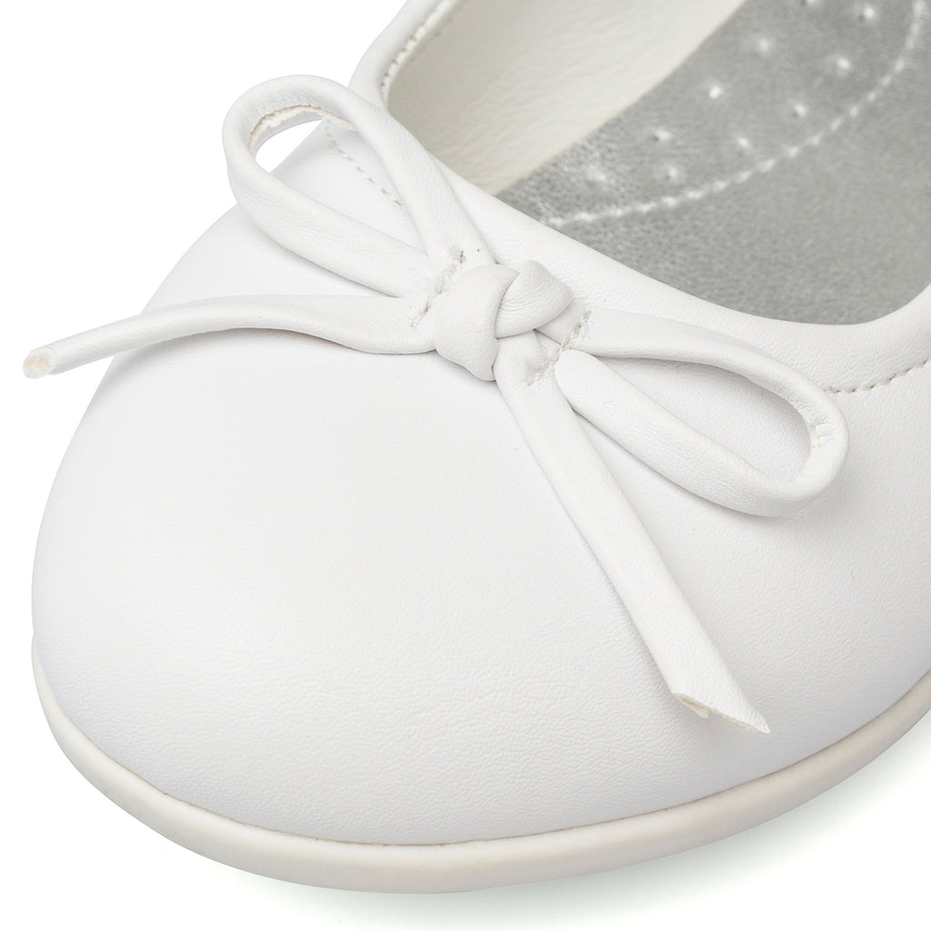 Ballerine bianche da bambina con cinturino e dettagli Dieci Baci