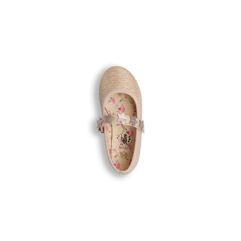 Ballerine oro da Bambina con stelle e glitter Le scarpe di Alice