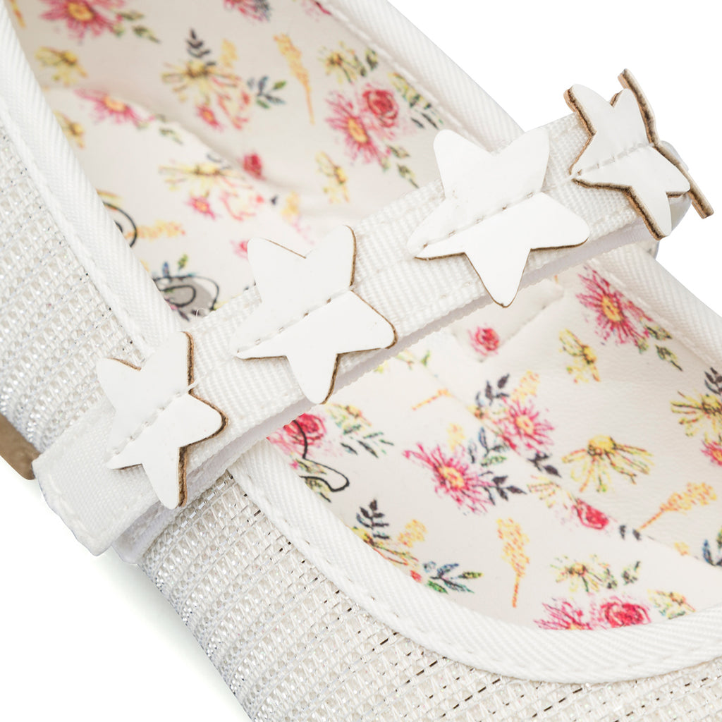 Ballerine bianche da Bambina con stelle e glitter Le scarpe di Alice