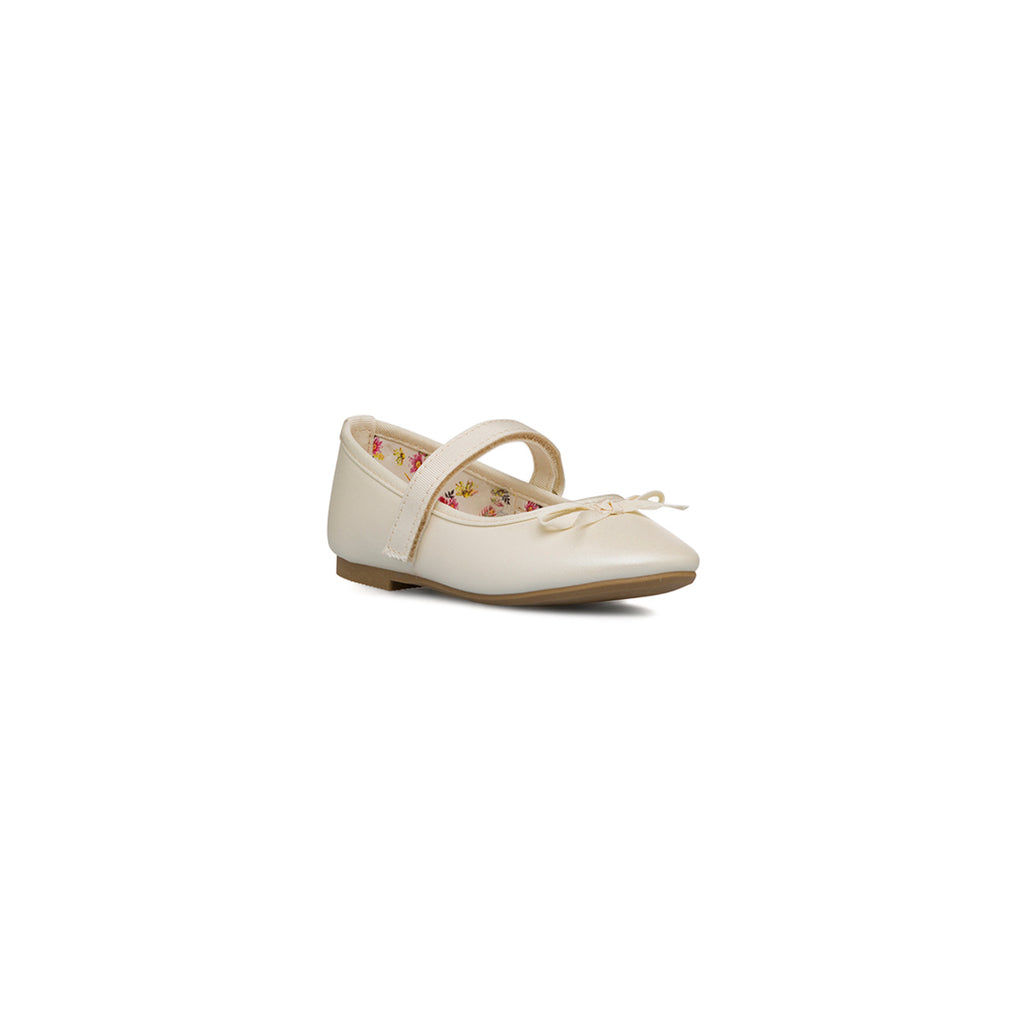 Ballerine Bambina bianco effetto iridescente con fiocco Dieci Baci