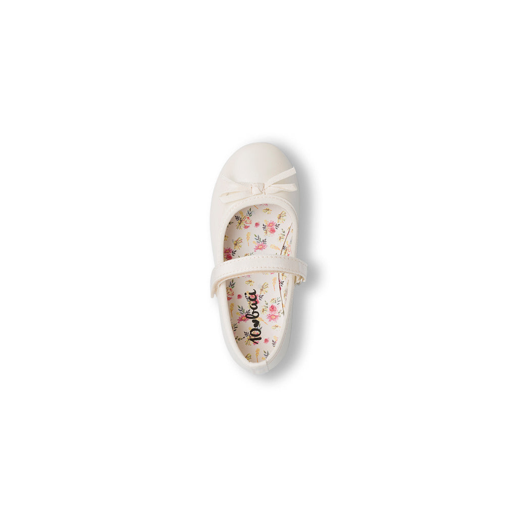 Ballerine Bambina bianco effetto iridescente con fiocco Dieci Baci