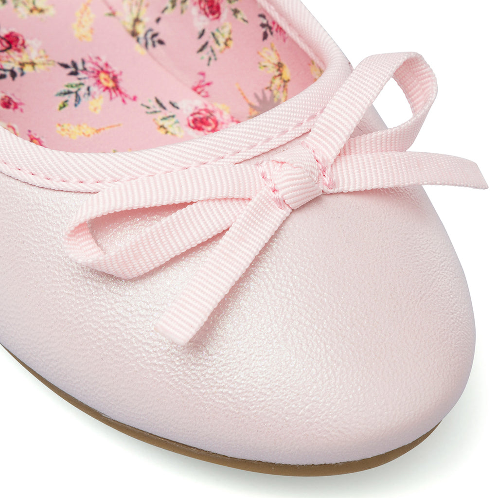 Ballerine rosa da Bambina con fiocco e cinturino Le scarpe di Alice