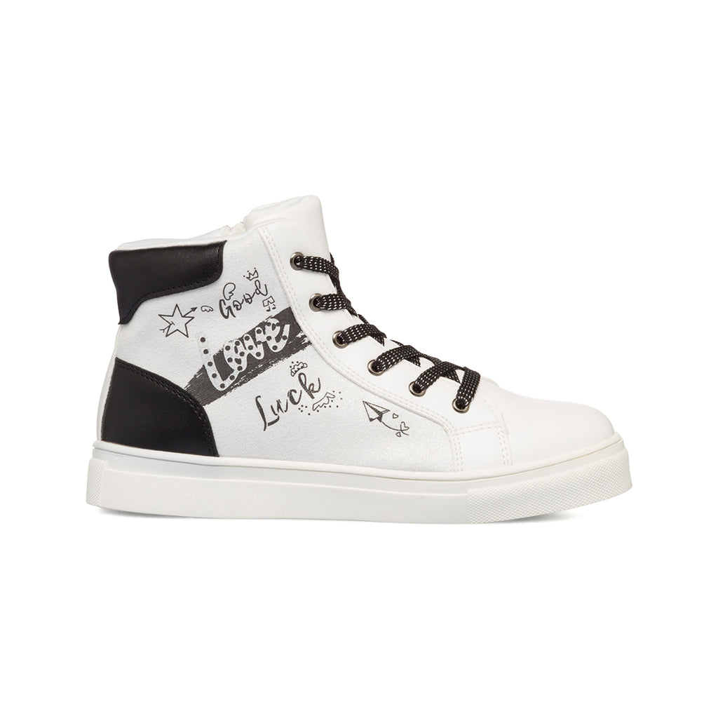 Sneakers alte bianche da bambina con zip 10 Baci