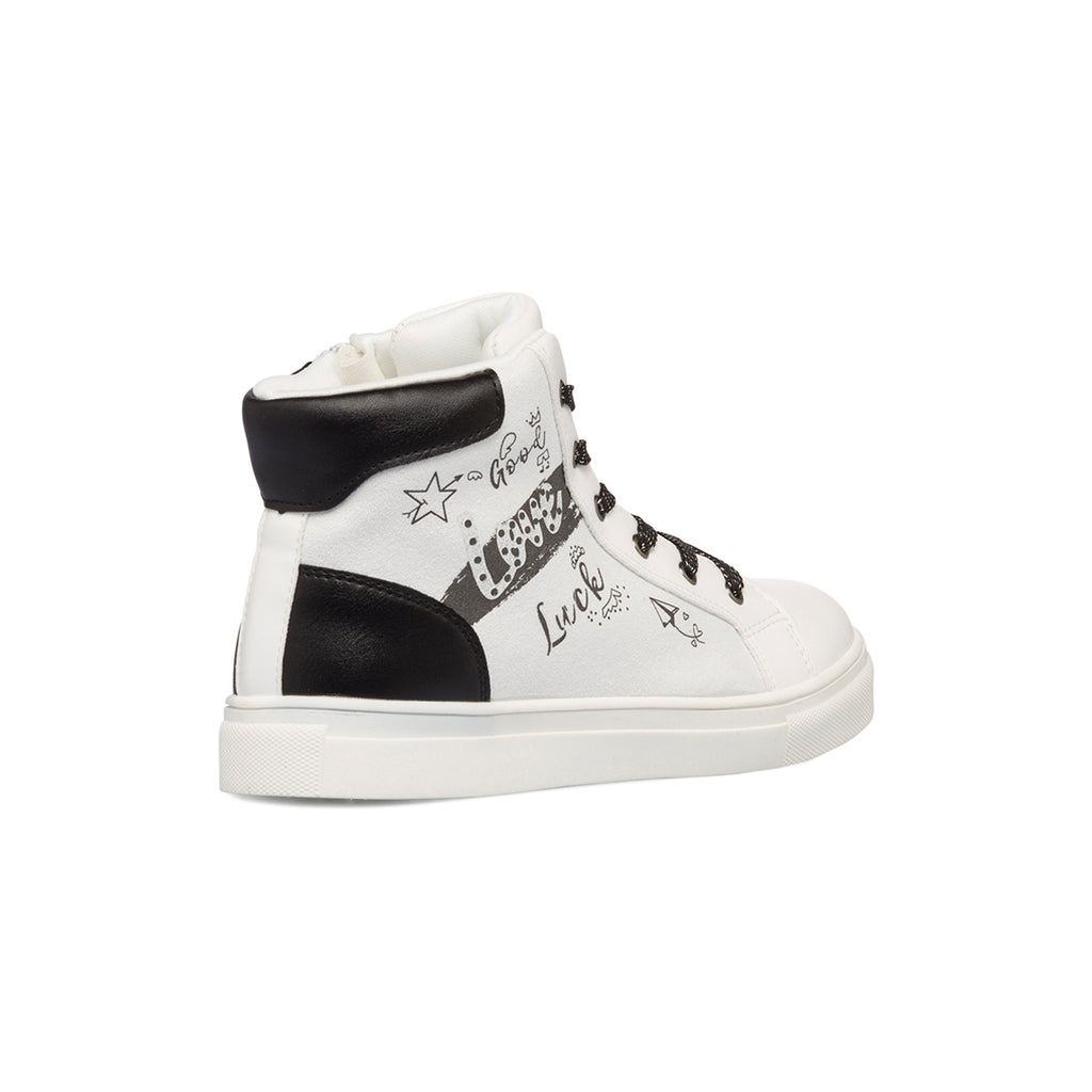 Sneakers alte bianche da bambina con zip 10 Baci