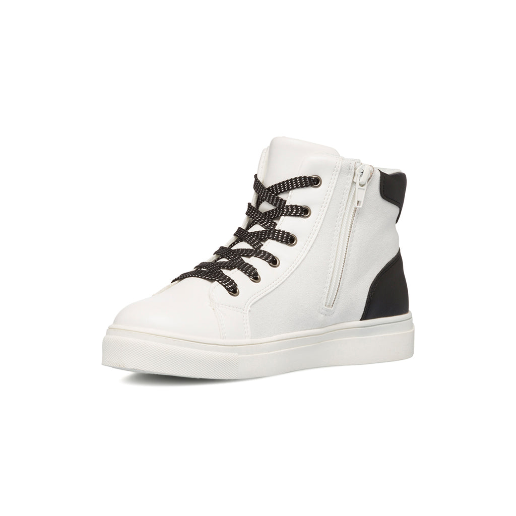 Sneakers alte bianche da bambina con zip 10 Baci