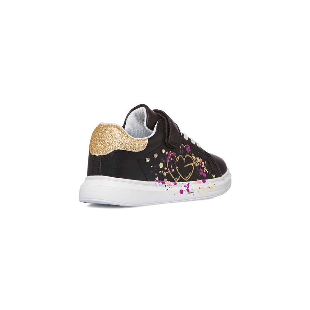 Sneakers da ragazza nere con stampe e glitter Le scarpe di Alice