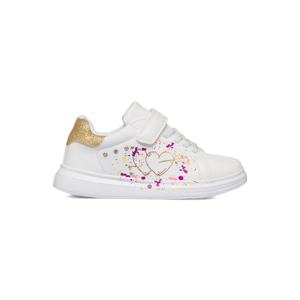 Sneakers da ragazza bianche con stampe e glitter Le scarpe di Alice