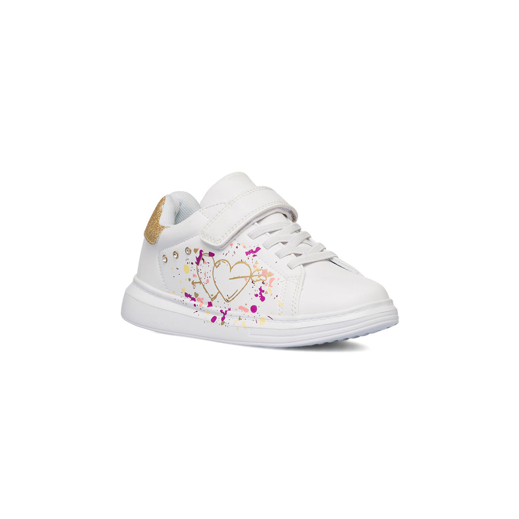 Sneakers da ragazza bianche con stampe e glitter Le scarpe di Alice