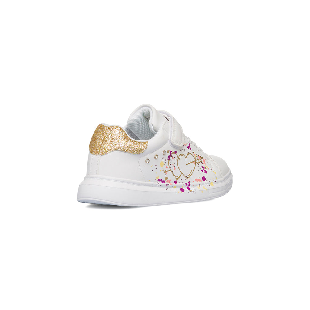 Sneakers da ragazza bianche con stampe e glitter Le scarpe di Alice