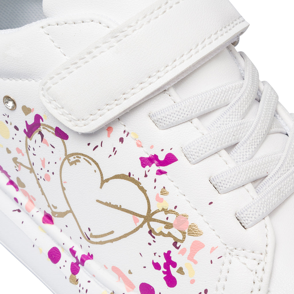Sneakers da ragazza bianche con stampe e glitter Le scarpe di Alice