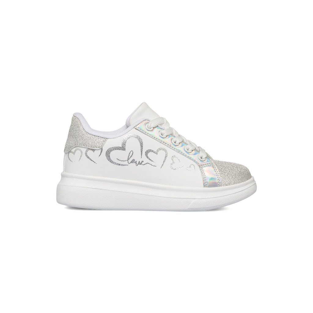 Sneakers bianche da ragazza con dettagli glitter Dieci Baci