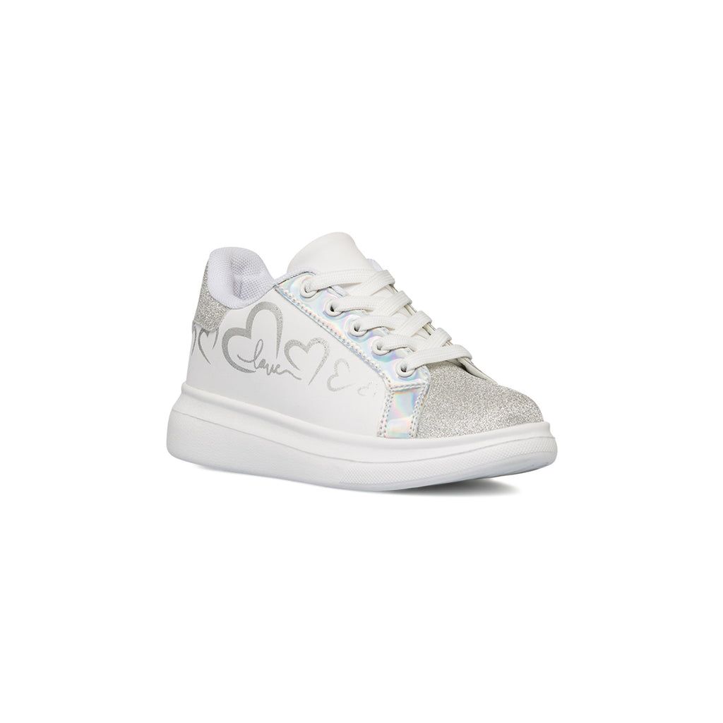 Sneakers bianche da ragazza con dettagli glitter Dieci Baci