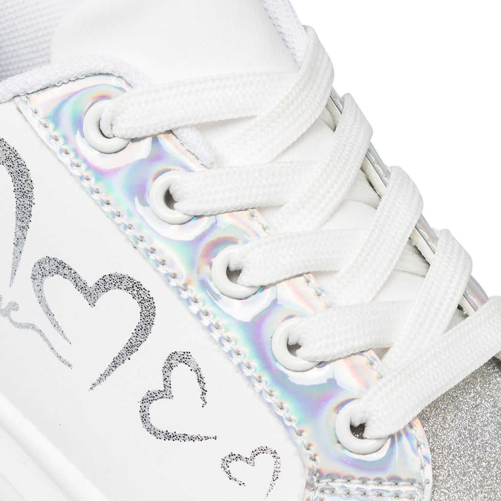 Sneakers bianche da ragazza con dettagli glitter Dieci Baci