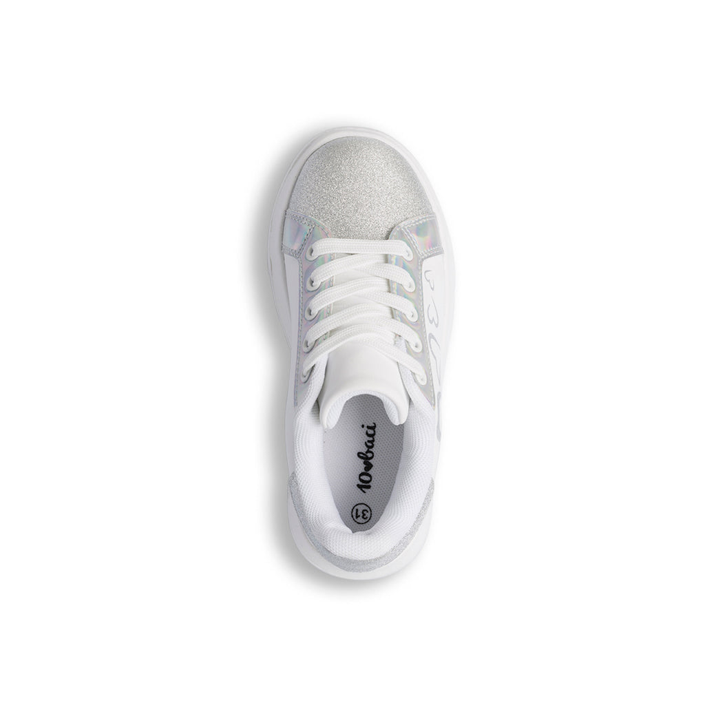 Sneakers bianche da ragazza con dettagli glitter Dieci Baci