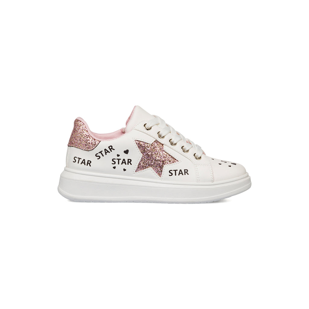 Sneakers da ragazza bianche con dettaglio glitter Dieci Baci