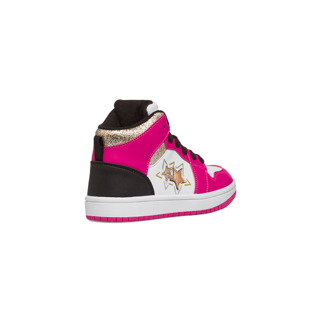 Sneakers alte bianche da ragazza con dettagli fuxia Le Scarpe di Alice