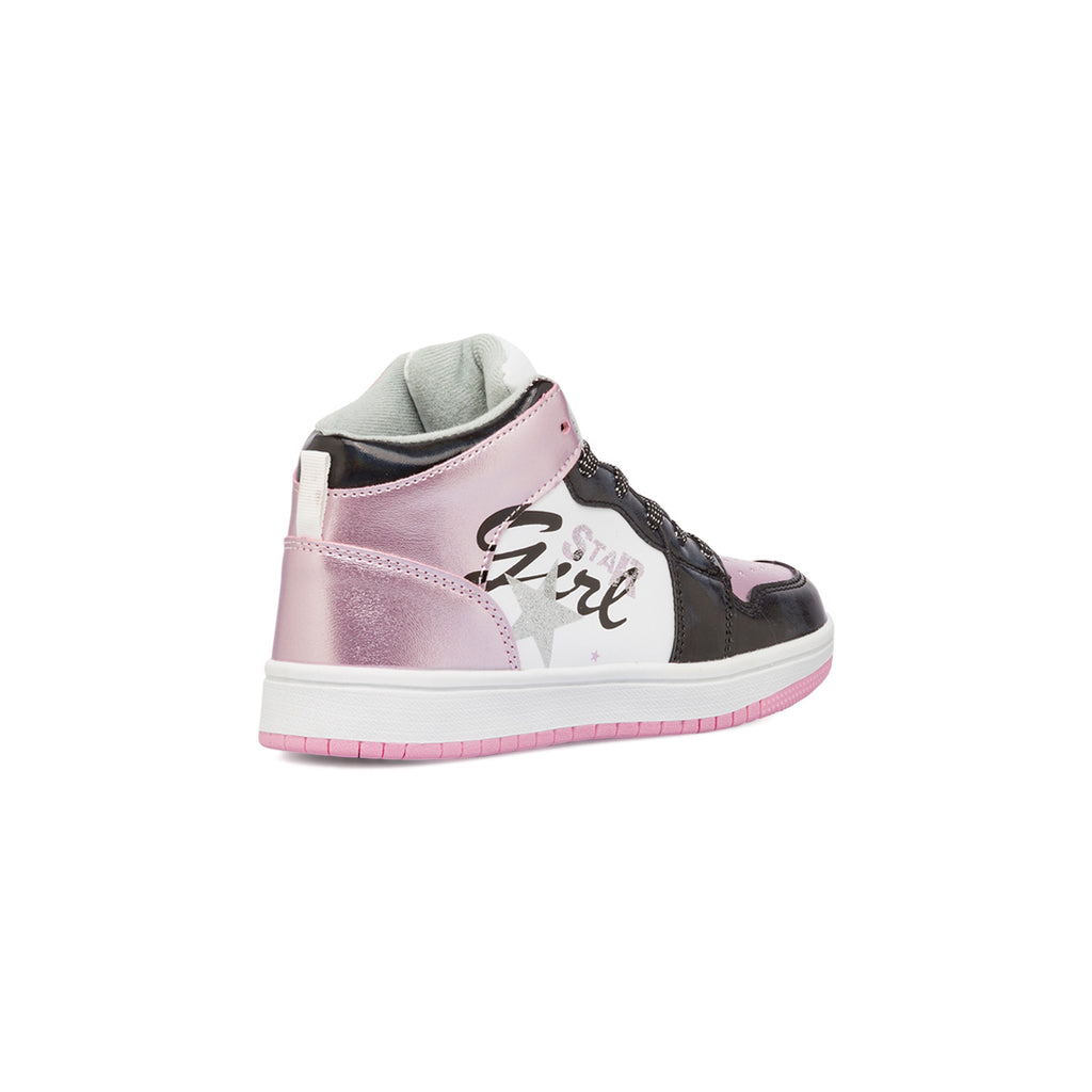 Sneakers alte da ragazza nere e rosa metallizzato e con glitter Le scarpe di Alice