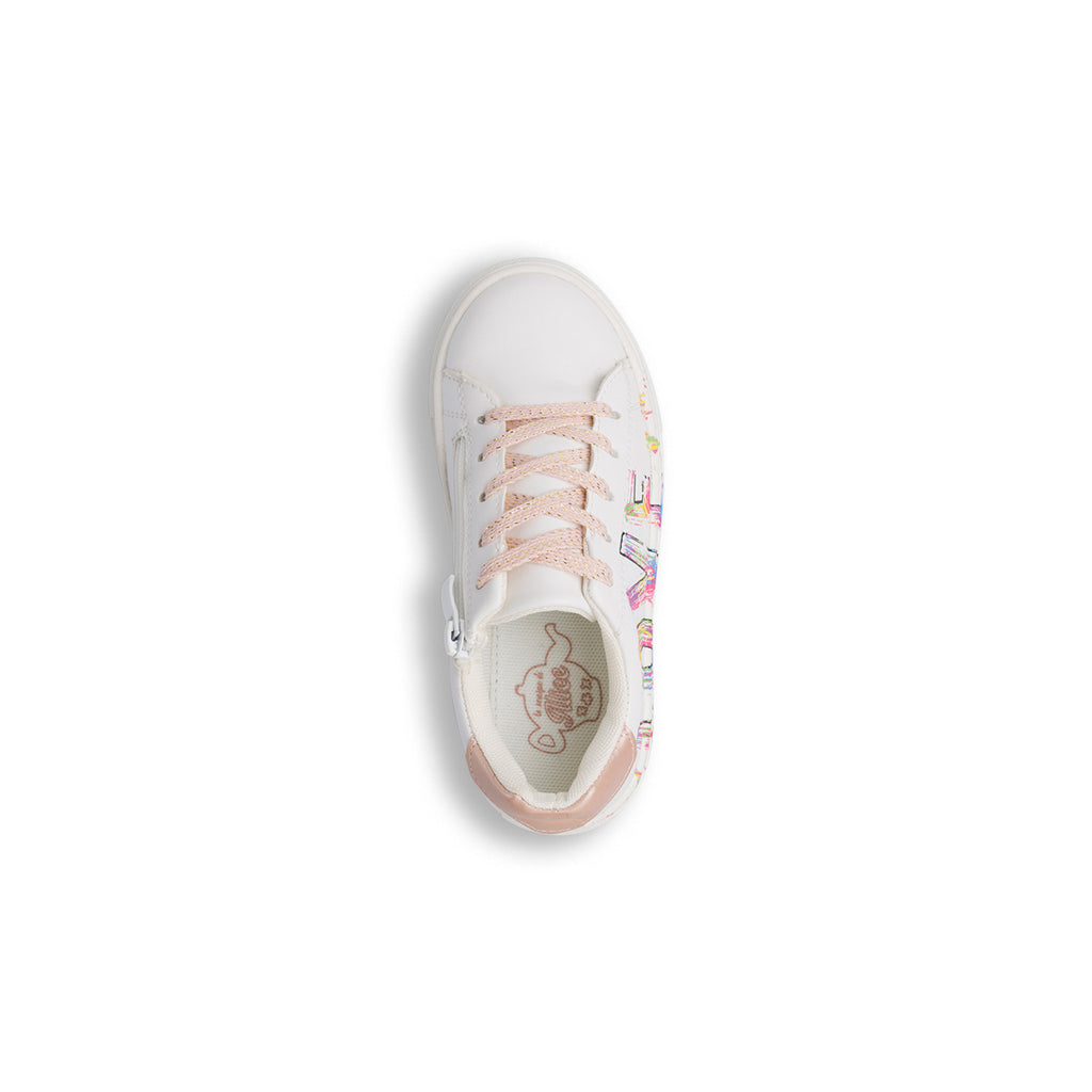 Sneakers Ragazza bianche con scritta LOVE Dieci Baci