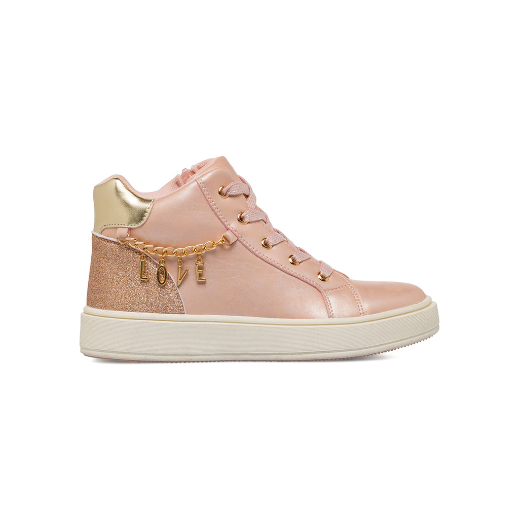 Sneakers rosa da Bambina con catena LOVE Dieci Baci