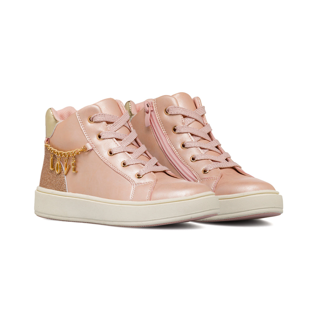 Sneakers rosa da Bambina con catena LOVE Dieci Baci