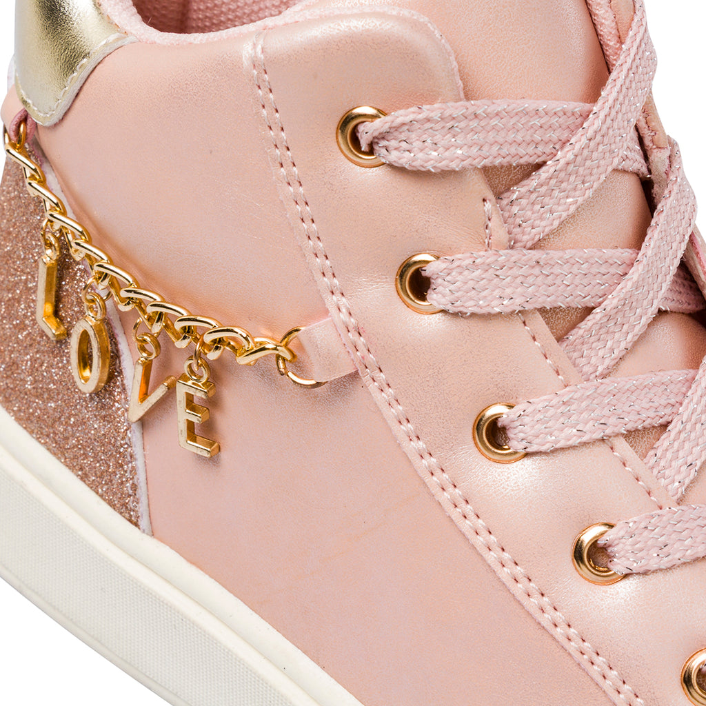 Sneakers rosa da Bambina con catena LOVE Dieci Baci