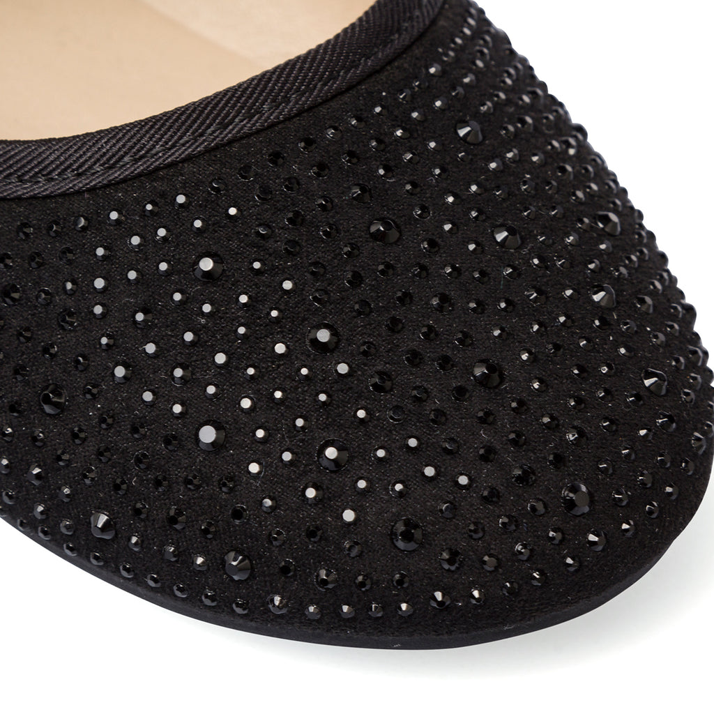 Ballerine nere da ragazza con strass 10 Baci