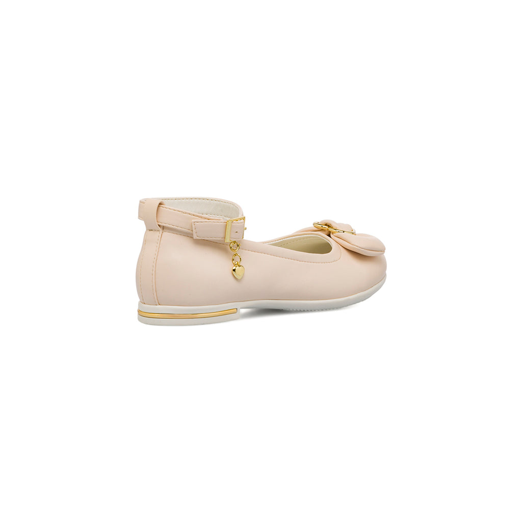 Ballerine Bambina e Ragazza Rosa con cinturino e ciondolo a cuore dorato Dieci Baci