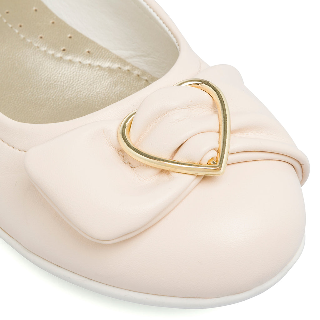 Ballerine Bambina e Ragazza Rosa con cinturino e ciondolo a cuore dorato Dieci Baci