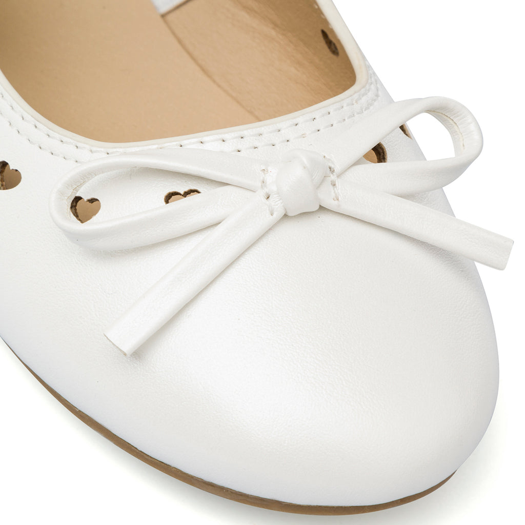 Ballerine bianche effetto iridescente da ragazza con cuori Dieci Baci