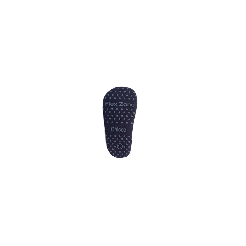 Scarpe Primi Passi blu da bambino con dettagli tartan rossi Chicco