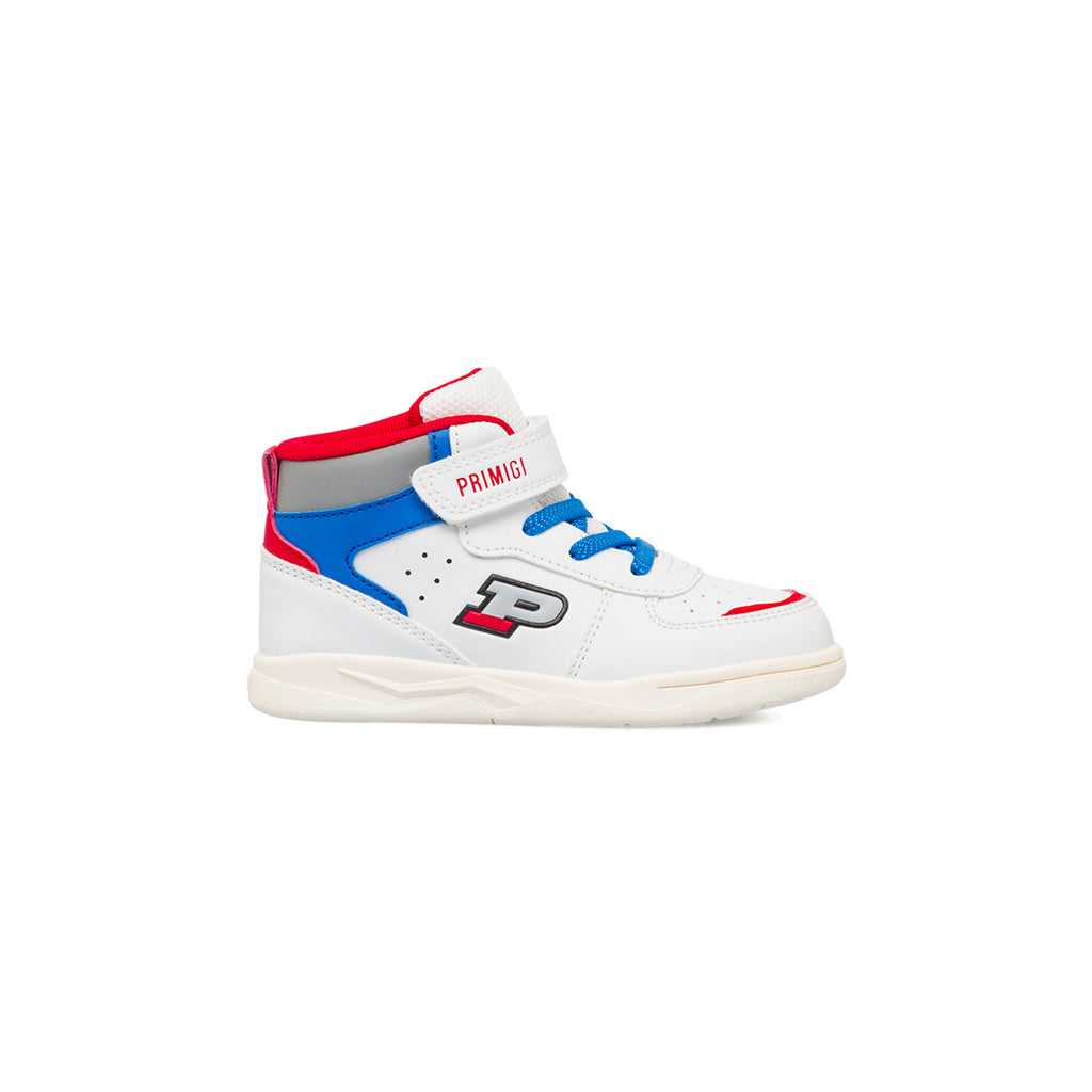 Sneakers da bambino bianche con dettagli rossi e blu Primigi