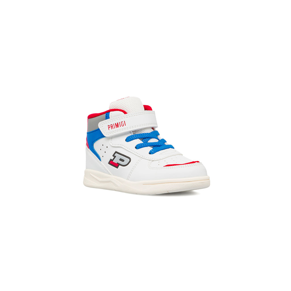 Sneakers da bambino bianche con dettagli rossi e blu Primigi