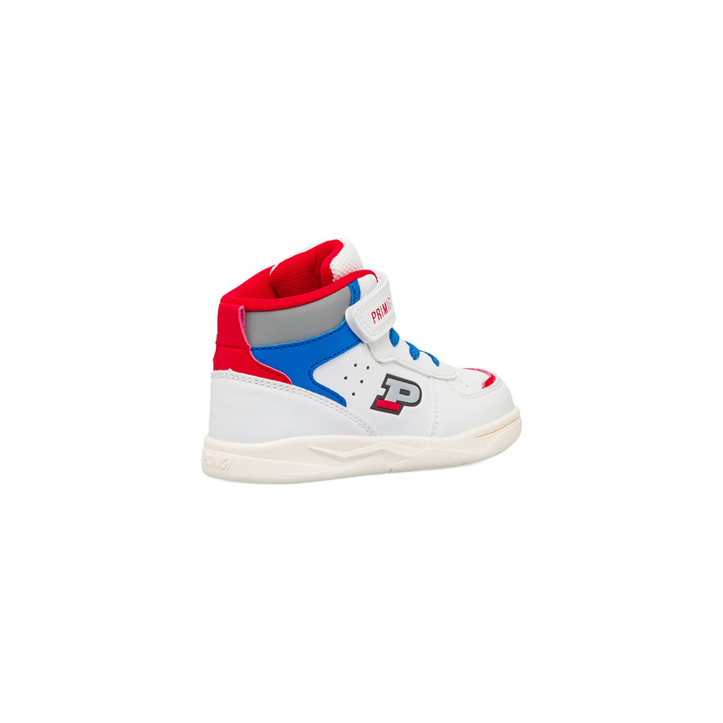 Sneakers da bambino bianche con dettagli rossi e blu Primigi