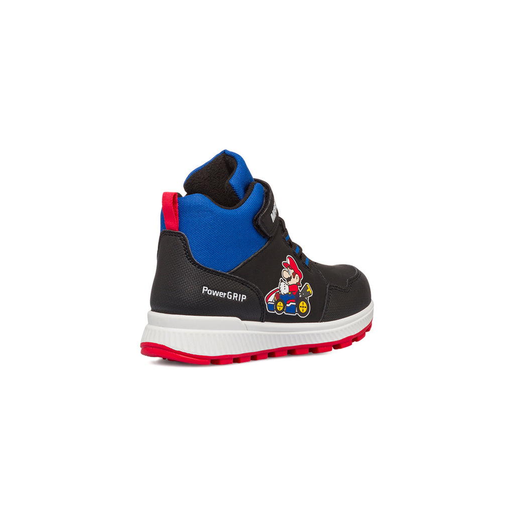 Sneakers alte nere e blu da bambino con stampa Mario Kart