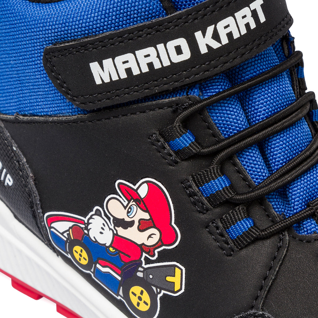 Sneakers alte nere e blu da bambino con stampa Mario Kart