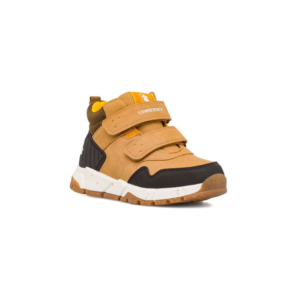 Sneakers da bambino ocra con logo Lumberjack
